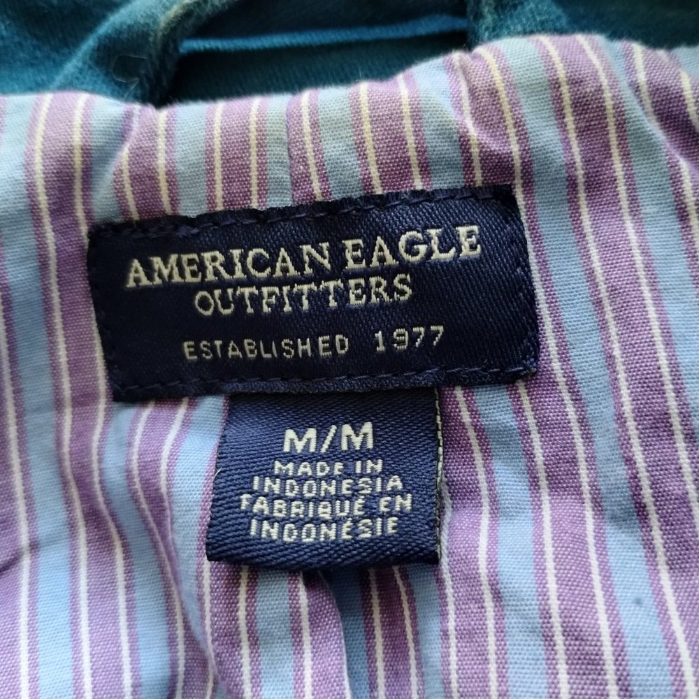 American Eagle Women's Double Breasted Blazer Jacket Blue Chunky Buttons Medium - Picture 7 of 8